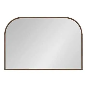 Kate and Laurel Caskill Modern Arched Wall Mirror, 36 x 24. Bronze, Decorative Wide Contemporary Mirror for Wall Decor with Arched Frame and Sophisticated Look