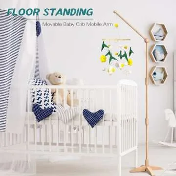 LVGOATH Adjustable Wooden Crib Mobile Arm for Nursery
