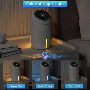 Dehumidifiers for Home, Makayla Dehumidifier 30 OZ(860ml),2200 Cubic Feet Small Dehumidifier with Auto Shut Off and 7 Colors Lights,Ultra Quiet for Home,Wardrobe,Closet,Bathroom,Bedroom,Trailer