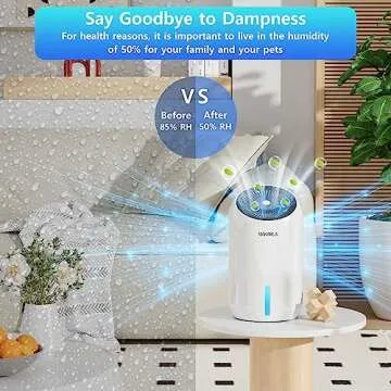 Dehumidifiers for Home, Makayla Dehumidifier 30 OZ(860ml),2200 Cubic Feet Small Dehumidifier with Auto Shut Off and 7 Colors Lights,Ultra Quiet for Home,Wardrobe,Closet,Bathroom,Bedroom,Trailer