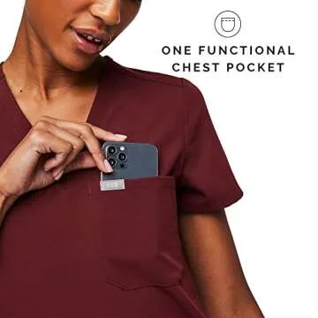 Shop FIGS Catarina Scrub Top for Women - Burgundy, 2XL