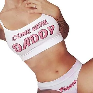 FULA-bao Come Here Daddy Please Lingerie Set for Women