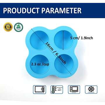 Silicone Egg Bites Mold for Instant Pot Accessories 3 Qt by ULEE - Fits Instant Pot 3/5/6/8 Qt Pressure Cooker, Stainless Steel Egg Steamer Rack Included