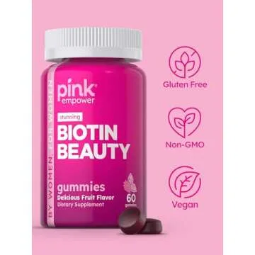 PINK Biotin Gummies - Non-GMO & Gluten Free | 60 Count
