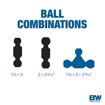 B&W Trailer Hitches Tow & Stow Adjustable Trailer Hitch Ball Mount - Fits 2.5" Receiver, Tri-Ball (1-7/8" x 2" x 2-5/16"), 7" Drop, 18,000 GTW - TS20049B