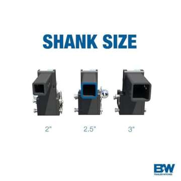 B&W Trailer Hitches Tow & Stow Adjustable Trailer Hitch Ball Mount - Fits 2.5" Receiver, Tri-Ball (1-7/8" x 2" x 2-5/16"), 7" Drop, 18,000 GTW - TS20049B