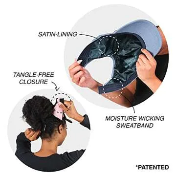 Ponyflo Satin-Lined Ponytail Cap - Designed for Women with Curly Hair, Ponytail Hats for Women, Curly Hair Ponytail Hat, Baseball Cap Women, Hats for Ponytails Beige