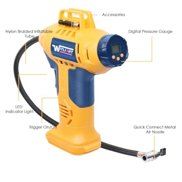 Mellif Tire Inflator, Cordless 160 PSI Air Compressor