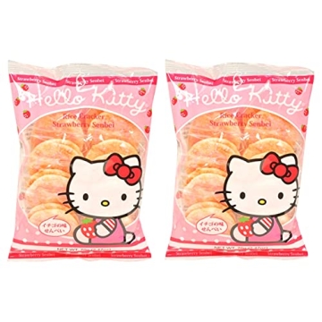 Kali Dreams Hello Kitty Strawberry Rice Crackers Snacks, Cracker, Cookies, Great Snacks on the go, f...