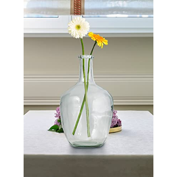 Serene Spaces Living Amber Glass Tall Vase for Home Decor