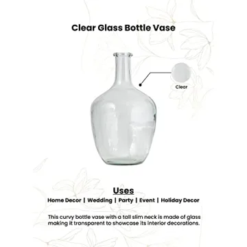 Serene Spaces Living Amber Glass Tall Vase for Home Decor