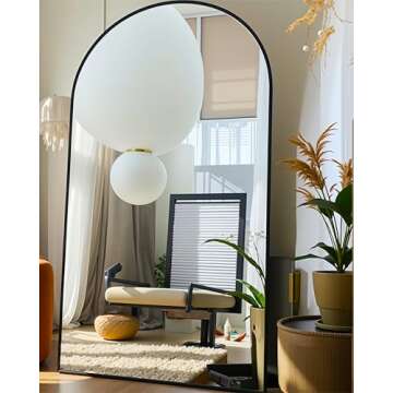 KOMCOTE Arch Mirror Full Length, Floor Length Mirror, Arched Floor Mirror, 71"x30" Wall Mirror Full ...
