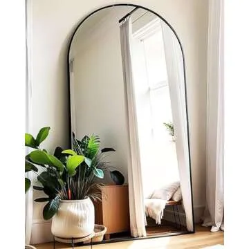 KOMCOTE Full Length Arch Mirror - Black 71x30 Inches