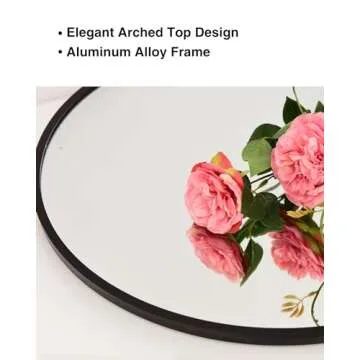 KOMCOTE Full Length Arch Mirror - Black 71x30 Inches