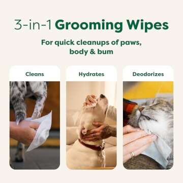 Earth Rated Pet Wipes for Gentle Grooming, 100 Count