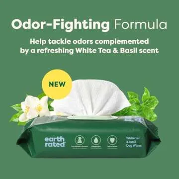 Earth Rated Pet Wipes for Gentle Grooming, 100 Count