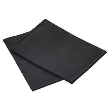 Amazon Basics 100% Polyester Satin Pillowcases for Hair and Skin, Envelope Closure - Black, Standard, Pack of 2