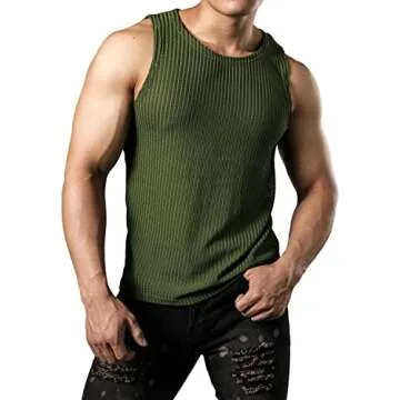 JOGAL Men's Stylish Fitted Mesh Tank Top for All Occasions