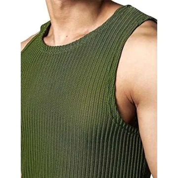 JOGAL Men's Stylish Fitted Mesh Tank Top for All Occasions