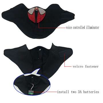 LED Sound Activated Masks for Parties, Music Festival, Motorcycle/Bike Riding, Jogging, Hiking, Costumes, Raves, Halloween, (Patriotic)