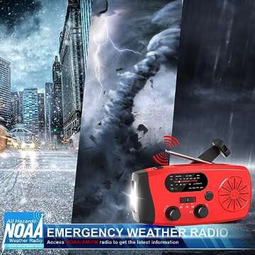 2023 Newest Emergency Crank Radio with 4000mAh Rechargeable Battery,Solar Hand Crank Portable AM/FM/NOAA Weather Radio with SOS for Home,Emergency and Camping