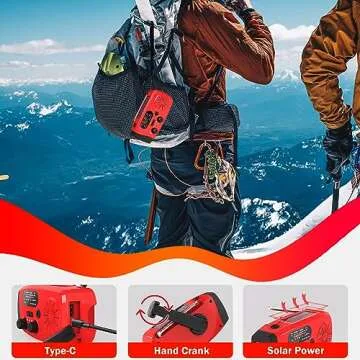 2023 Newest Emergency Crank Radio with 4000mAh Rechargeable Battery,Solar Hand Crank Portable AM/FM/NOAA Weather Radio with SOS for Home,Emergency and Camping