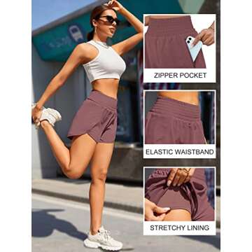 BMJL Women's High Waisted Athletic Shorts with Pockets