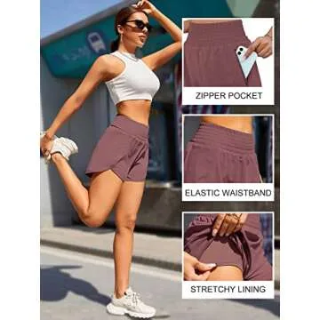 BMJL Women's High Waisted Athletic Shorts with Pockets