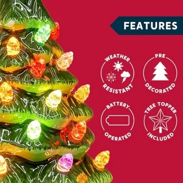 Joiedomi Mini Ceramic Christmas Tree for Festive Decor