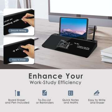 Compact Desktop Whiteboard with Organizer for Efficient Workspace