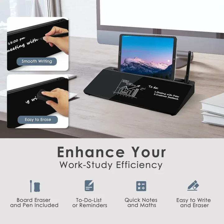 Compact Desktop Whiteboard with Organizer for Efficient Workspace