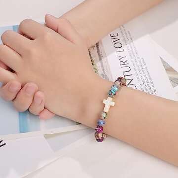 JoycuFF Trendy Cross Bracelets for Teen Girls