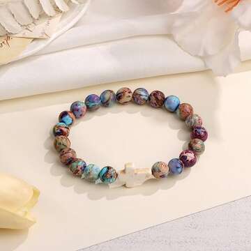 JoycuFF Trendy Cross Bracelets for Teen Girls