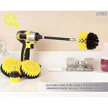 3Pcs Power Drill Brush Set - Effortless Bathroom Cleaner