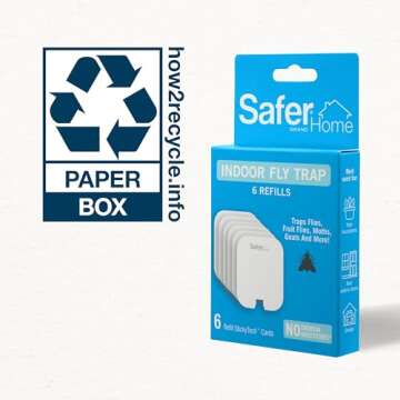 Safer Home SH506 Indoor Plug-in Fly Trap Refill Pack of 6 Glue Cards for SH502 Indoor Fly Trap