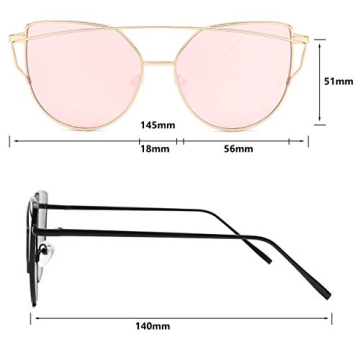 Livhò Women's Cat Eye Sunglasses UV400 Metal Frame