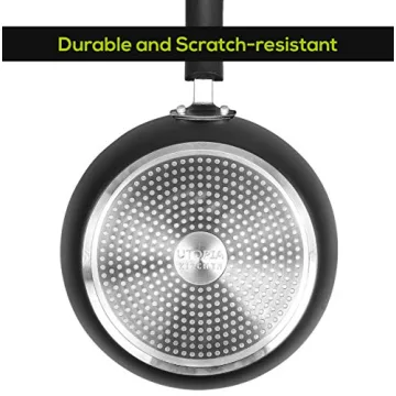 Utopia Kitchen Saute Fry Pan - Nonstick Frying Pan - 11 Inch Induction Bottom - Aluminum Alloy and Scratch Resistant Body - Riveted Handle (Grey-Black)