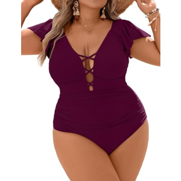 Blooming Jelly Women's Plus Size One Piece Swimsuit Tummy Control