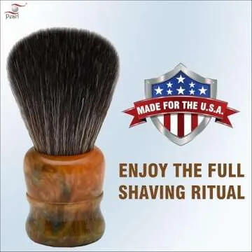 Pearl Shaving Brush with Cruelty Free Imitation Badger Bristles- Vegan Friendly, Ivory Resin Handle,...