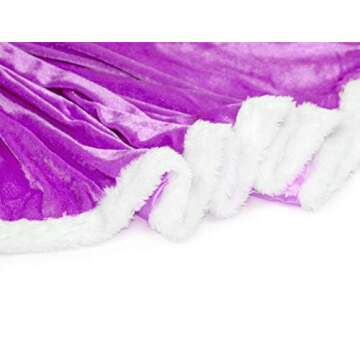 Almce Fur Princess Hooded Cape Cloaks Costume - Birthday Halloween Cosplay for 2-10 Years Girls Dress Up (Purple, 4-5 Years)