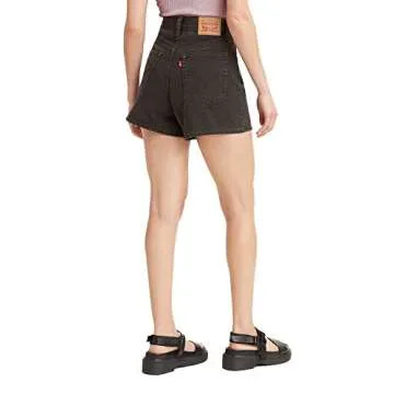 Levi's Plus-Size High Waisted Mom Jean Shorts in Black