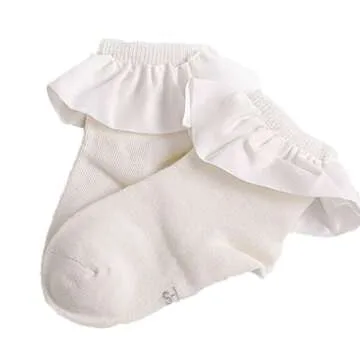 Colorful Baby Socks with Princess Ruffles for Girls