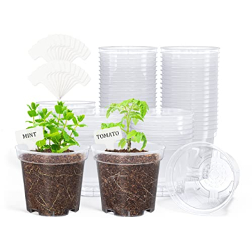 Homenote 4 Inch Clear Nursery Pots with Drainage Holes