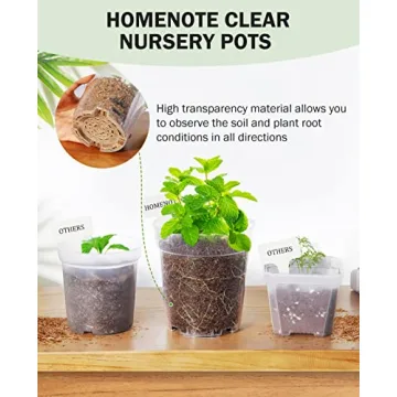 Homenote 4 Inch Clear Nursery Pots with Drainage Holes