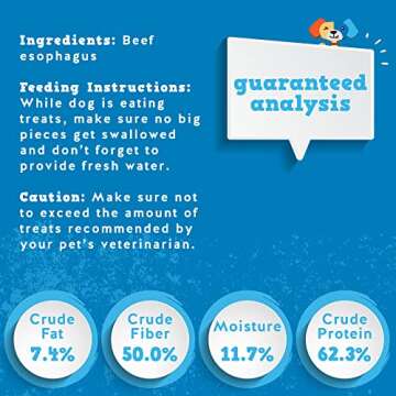 Jack&Pup 12" Beef Trachea Chews | All-Natural Dog Treats 6 Pack