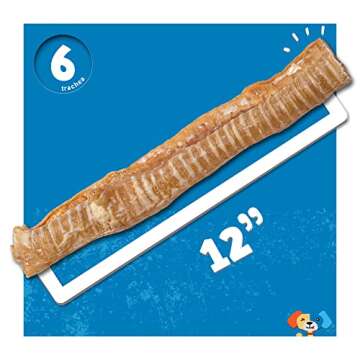 Jack&Pup 12" Beef Trachea Chews | All-Natural Dog Treats 6 Pack
