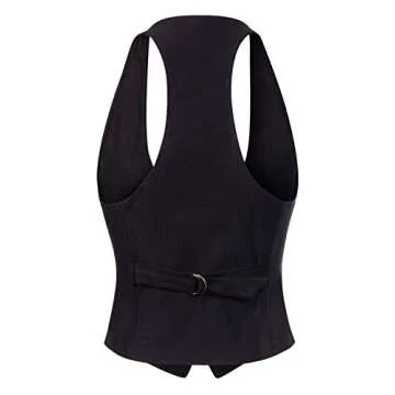 Design by Olivia Women's Dressy Casual Versatile Racerback Vest Tuxedo Suit Waistcoat Black M