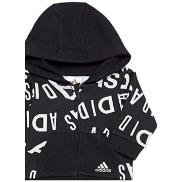 adidas Boys' 3-Piece French Terry Jacket Set, Black, 6 Months