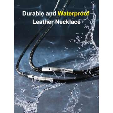 Leather Necklace Cord - Waterproof & Stylish 16-Inch Chain