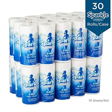 Sparkle Professional 2-Ply Kitchen Towels 30 Rolls High Absorbency